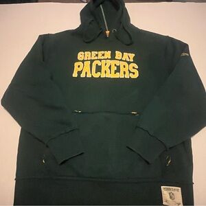 Green Bay Packers Distressed Vintage Reebok Full Zip Hoodie Men’s MD